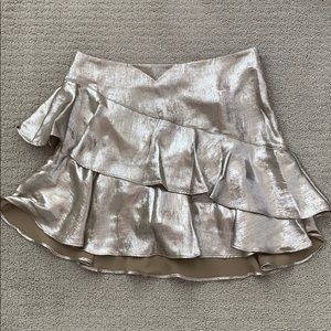 Metallic Zara ruffle skirt!